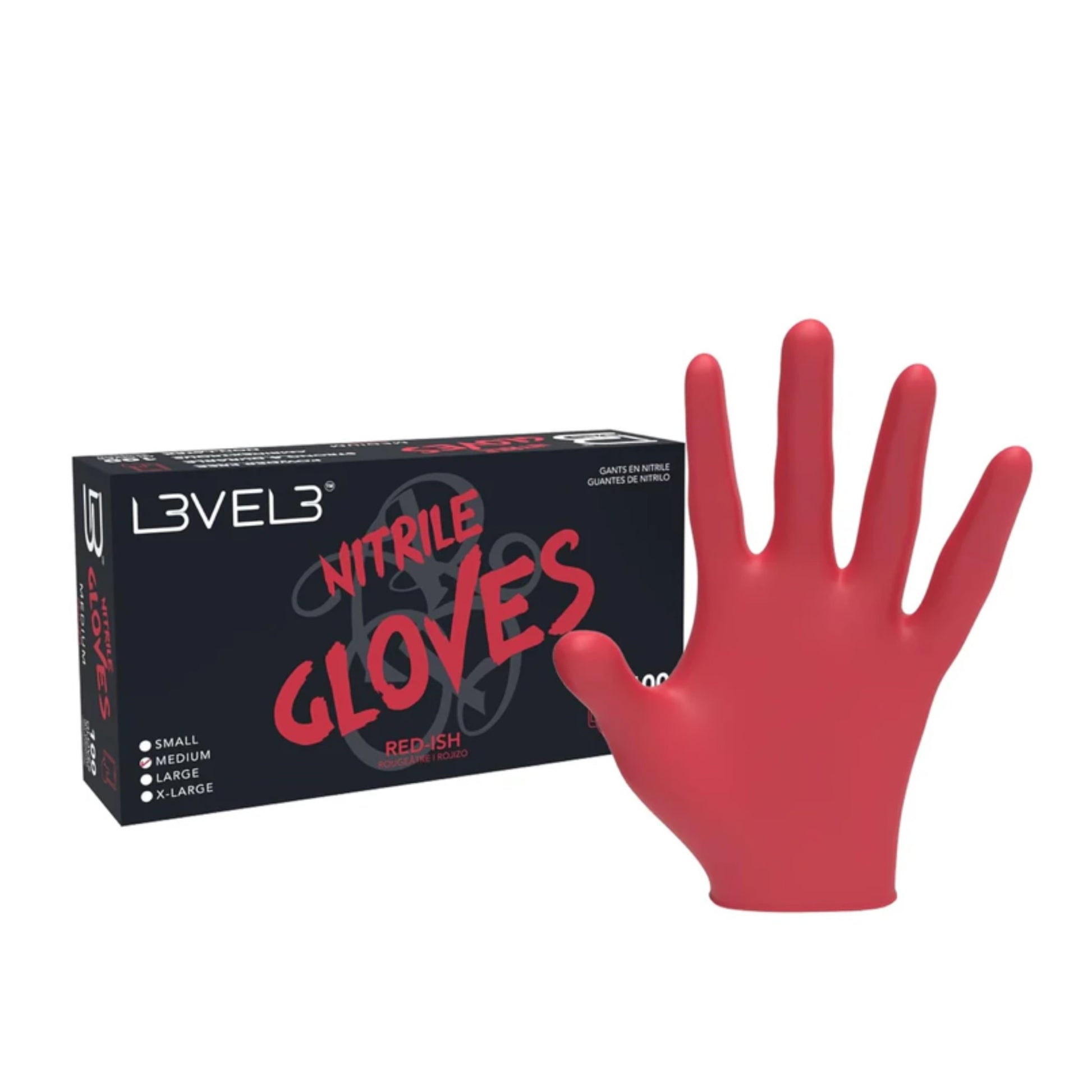 L3VEL3 Redish Nitrile Gloves